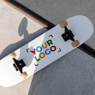Voeg Uw Logo Minimalistische Promotionele Wit Persoonlijk Skateboard
