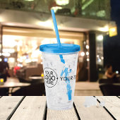 Voeg uw Logo minimalistische typografie toe Acryl Drinkbeker