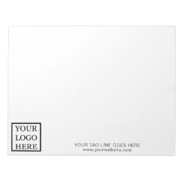 Voeg uw Logo minimalistische zwarte en witte bedri Notitieblok