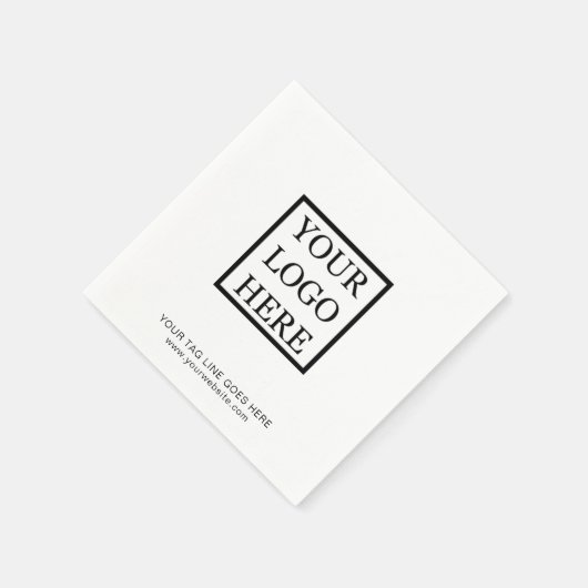 Voeg uw Logo minimalistische zwarte en witte bedri Servet (Hoek)