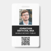 Voeg uw Logo Mobile Notary Public QR Code ID toe Badge (Achterkant)