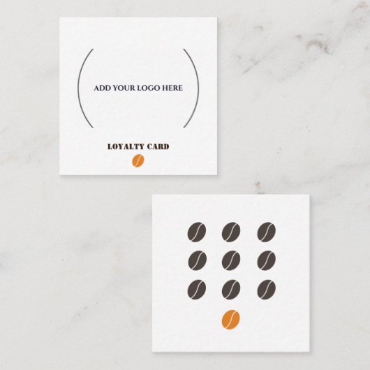 Voeg uw Logo Modern Coffee Shop toe Klantenkaartje (Voorkant / Achterkant)