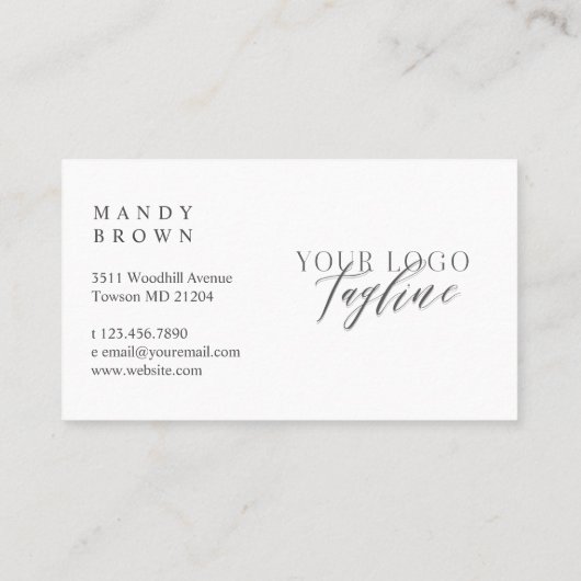 Voeg uw Logo modern, elegant en minimaal toe Visitekaartje (Achterkant)