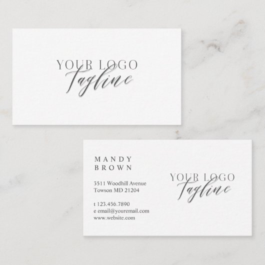 Voeg uw Logo modern, elegant en minimaal toe Visitekaartje (Voorkant / Achterkant)