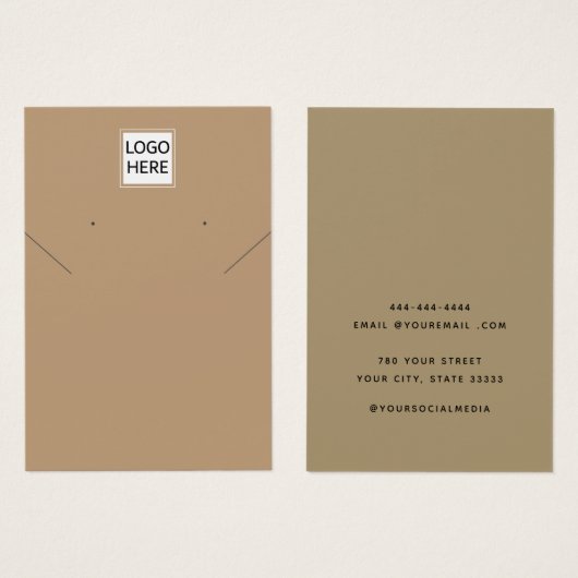 Voeg uw Logo modern ketting oorbel display kaart t (Voorkant /achterkant)