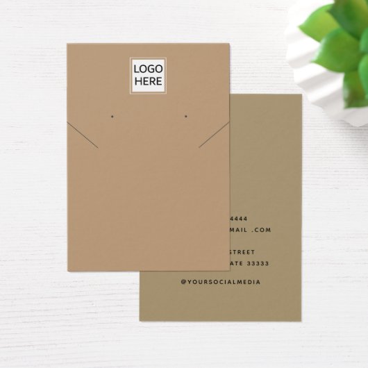Voeg uw Logo modern ketting oorbel display kaart t (Bureau)