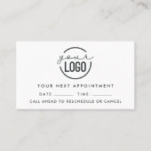 Voeg uw Logo Modern Minimalist Black White toe Afsprakenkaartje (Voorkant)