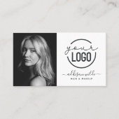 Voeg uw Logo Modern Minimalist Photo White toe Visitekaartje (Voorkant)