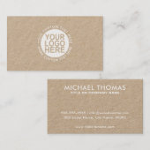 Voeg uw Logo Modern White en Kraft toe Visitekaartje (Voorkant / Achterkant)