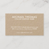 Voeg uw Logo Modern White en Kraft toe Visitekaartje (Achterkant)