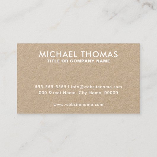 Voeg uw Logo Modern White en Kraft toe Visitekaartje (Achterkant)