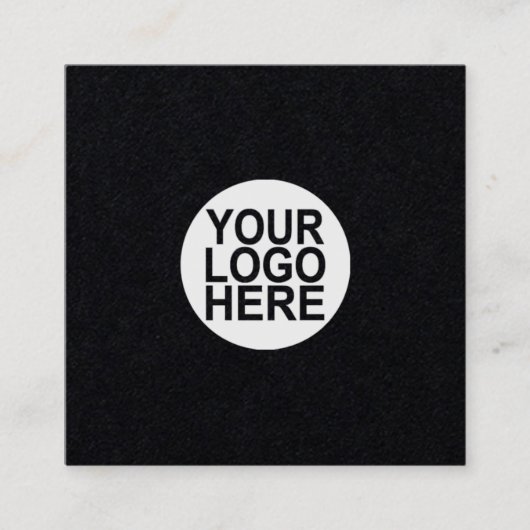 Voeg uw Logo Modern Zwart-wit toe Vierkante Visitekaartje (Voorkant)
