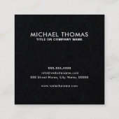 Voeg uw Logo Modern Zwart-wit toe Vierkante Visitekaartje (Achterkant)