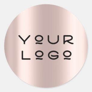 Voeg uw Logo moderne metalen minieme spoelpoeder t Ronde Sticker