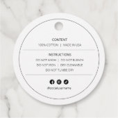 Voeg uw logo moderne monogram witte kledinglabel t bedankjes labels (Achterkant)