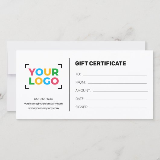 Voeg uw logo moderne QR-code cadeaubon toe (Voorkant)