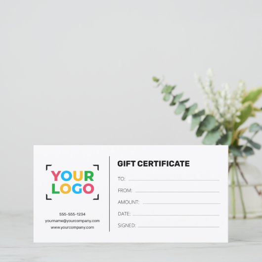 Voeg uw logo moderne QR-code cadeaubon toe (Staand voorkant)