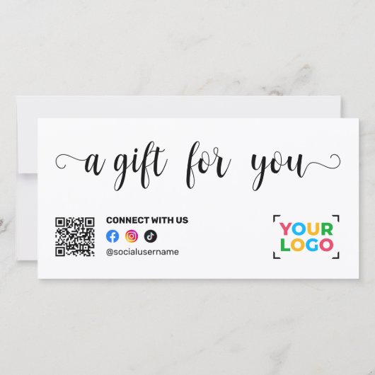 Voeg uw logo moderne QR-code cadeaubon toe (Achterkant)