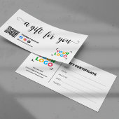 Voeg uw logo moderne QR-code cadeaubon toe