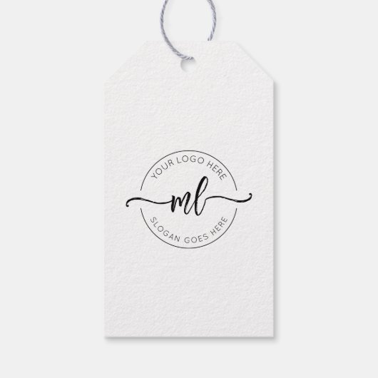Voeg uw Logo Monogram Initialen Kleding Hang Label Cadeaulabel (Achterkant)
