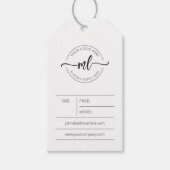 Voeg uw logo monogram initialen toe kleding hangta cadeaulabel (Voorkant)