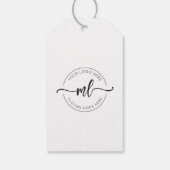 Voeg uw logo monogram initialen toe kleding hangta cadeaulabel (Achterkant)