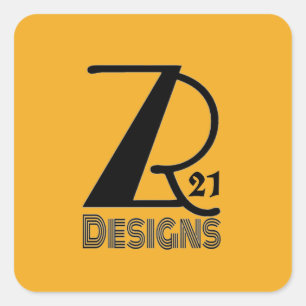 Voeg uw logo of merk toe. ZR21Designs Gouden Stick Vierkante Sticker