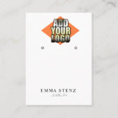 Voeg Uw Logo Oorbel Sieraden Display Kaart Visitekaartje (Voorkant)