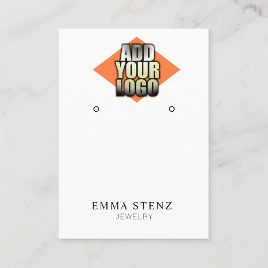 Voeg Uw Logo Oorbel Sieraden Display Kaart Visitekaartje (Voorkant)