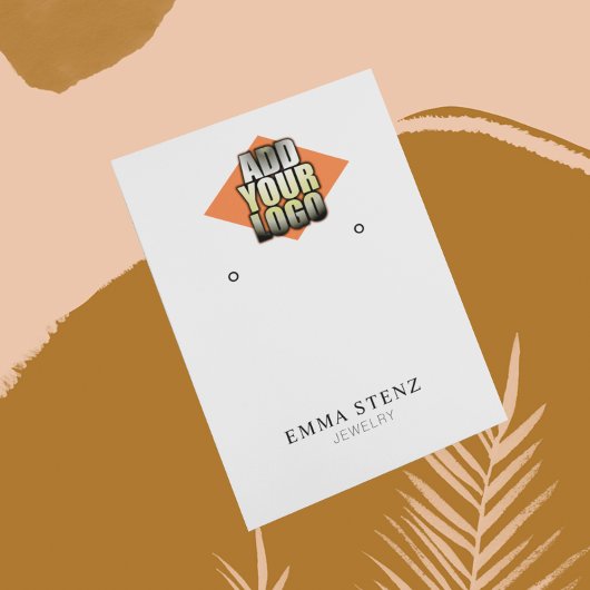 Voeg Uw Logo Oorbel Sieraden Display Kaart Visitekaartje