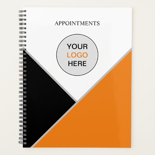 Voeg uw Logo Oranje zwart-witboek toe Planner (Voorkant)