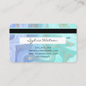 voeg uw logo pastel unicorn liquid Credit Kaart to Visitekaartje (Achterkant)