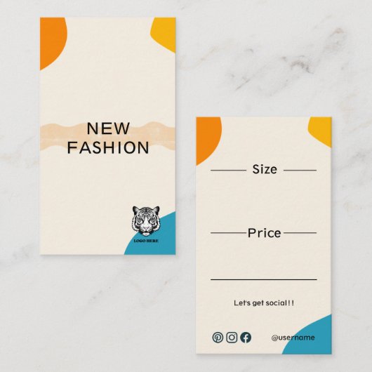 Voeg uw Logo Product Packaging Hang Label (Voorkant / Achterkant)