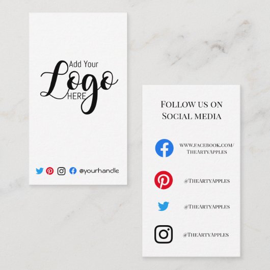 VOEG UW LOGO-productorderinvoegkaart eenvoudig toe Visitekaartje (Voorkant / Achterkant)