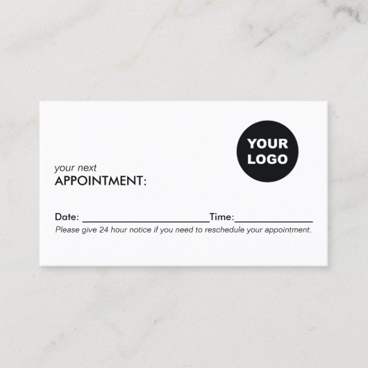 Voeg uw Logo Professional Appointment Card toe Afsprakenkaartje (Voorkant)