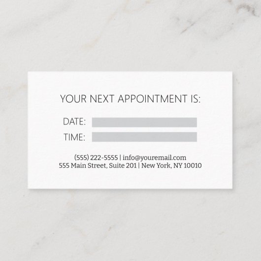 Voeg uw Logo Professional witte afspraakkaart toe Visitekaartje (Achterkant)