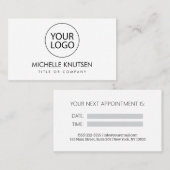 Voeg uw Logo Professional witte afspraakkaart toe Visitekaartje (Voorkant / Achterkant)