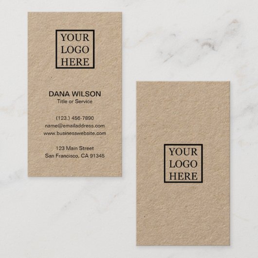 Voeg uw Logo professionele verticale kraftpapier t Visitekaartje (Voorkant / Achterkant)