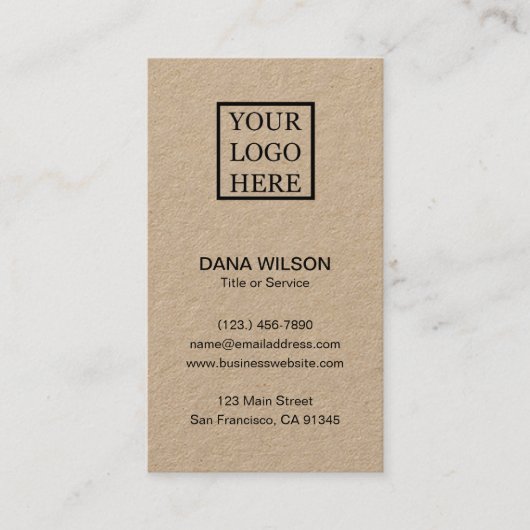 Voeg uw Logo professionele verticale kraftpapier t Visitekaartje (Voorkant)