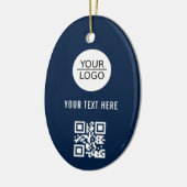 Voeg uw Logo QR Code Aangepaste Tekst Promotie Bla Keramisch Ornament (Links)