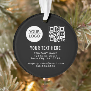 Voeg uw Logo QR-code Aangepaste Tekst Promotie Zwa Ornament