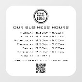 Voeg Uw Logo QR Code Bedrijfs Openingstijden toe Raamsticker (Vel)