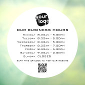 Voeg Uw Logo QR Code Bedrijfs Openingstijden toe Raamsticker (Vel 3)
