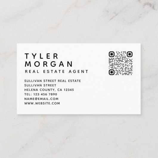 Voeg uw Logo QR-code Echte Estate Agent toe Visitekaartje (Achterkant)