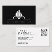 Voeg uw Logo QR-code Echte Estate Agent toe Visitekaartje (Voorkant / Achterkant)