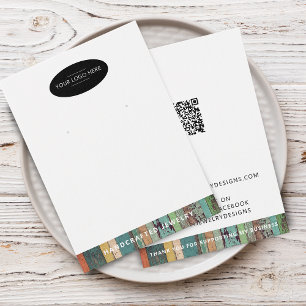 Voeg uw logo QR-code oorbellen displaykaart toe Visitekaartje