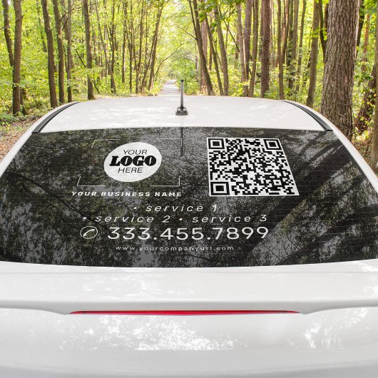 Voeg uw logo QR-code promotionele auto vinyl achte Raamsticker