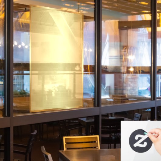 Voeg uw logo QR-code tekst toe Lege gouden achterg Raamsticker (Restaurant Raam)