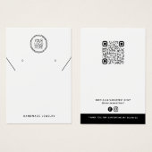 Voeg uw Logo QR Ketting Oorbellen Display Kaart (Voorkant /achterkant)