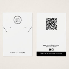 Voeg uw Logo QR Ketting Oorbellen Display Kaart